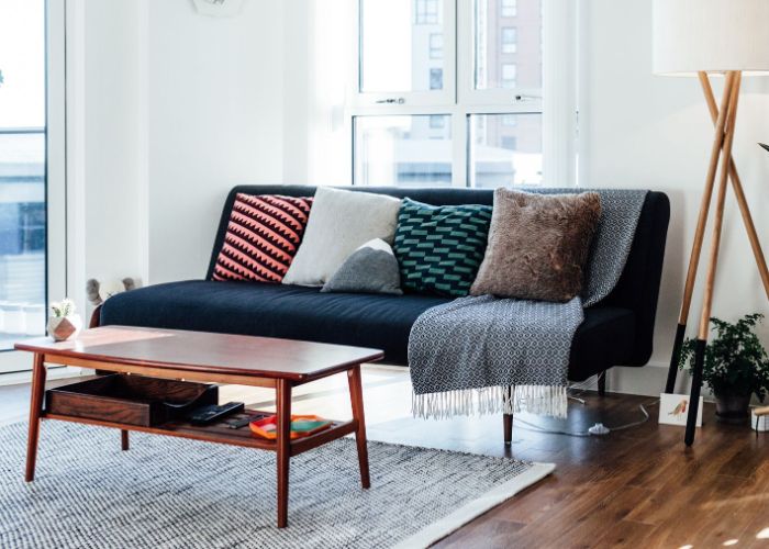 Handcrafted wooden dining table in Dubai home