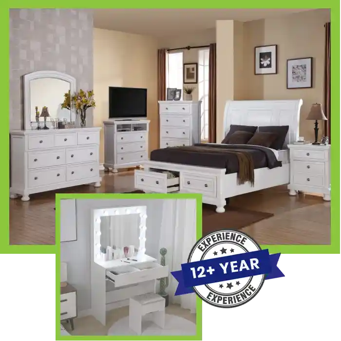 Spacious bedroom with a wardrobe and bedside tables
