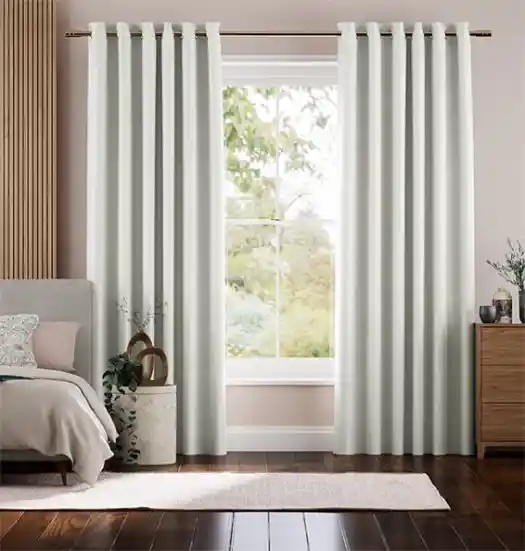 Linen Style Silk Window Curtains