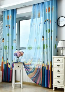 Bright yellow curtains to brighten up a kids' space