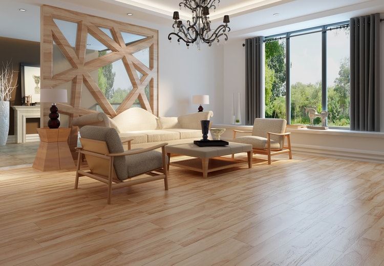 Luxury vinyl planks in a living room