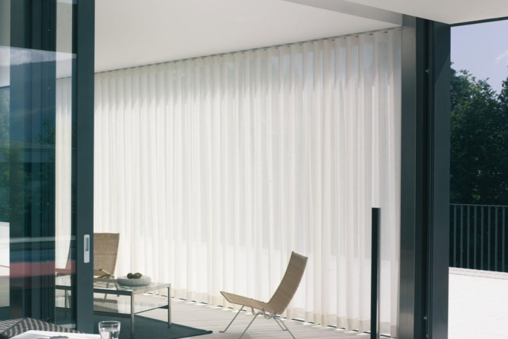 Stylish motorized curtains enhancing home decor