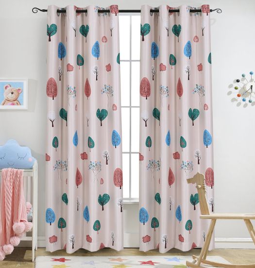 Vibrant pink curtains for a little girl's room
