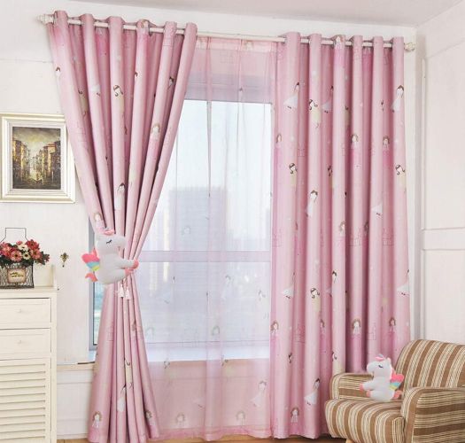 Colorful striped curtains for a playful kids' room