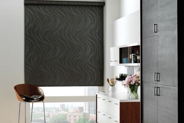 Blackout roller blinds in modern living room