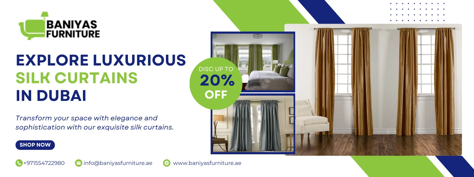 Silk Curtains Sale Banner