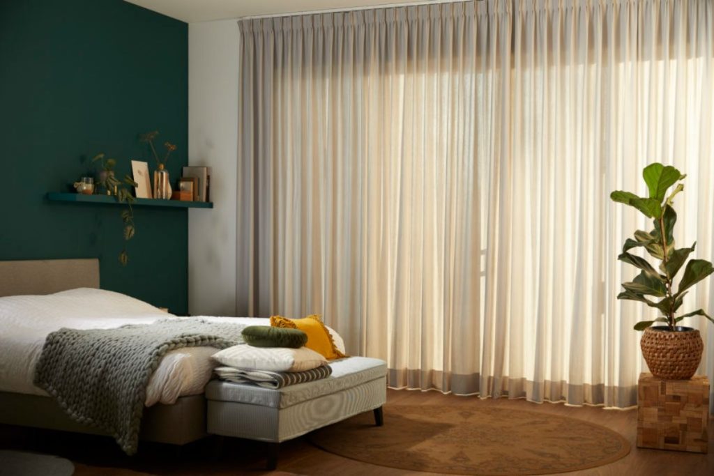 Luxurious motorized curtains with a touch of a button