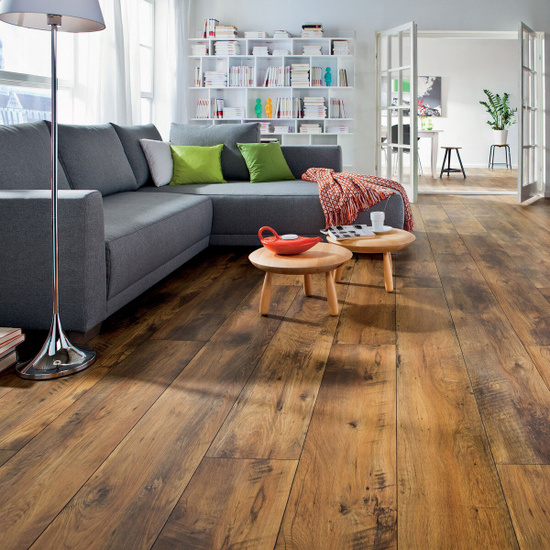 Stylish laminate flooring with natural wood look