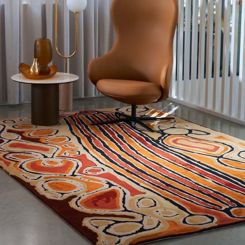 Rug with vibrant abstract pattern