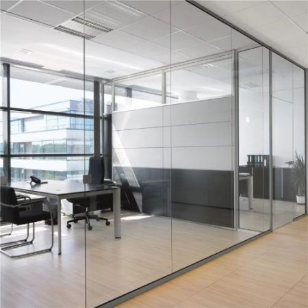 Durable glass partition for home or office