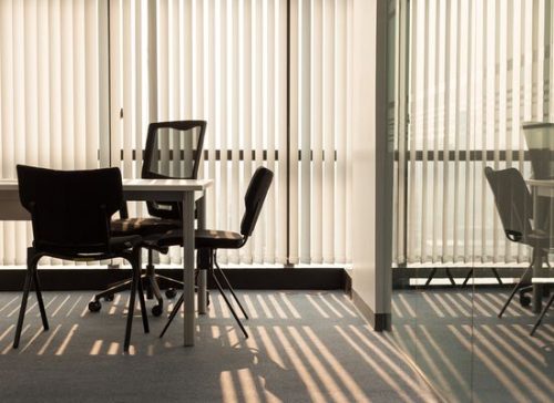Commercial window blinds for office setting